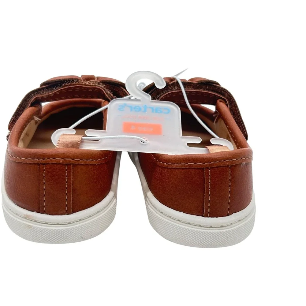 NEW‎ Carter's Lily-G Girls Toddler 4 Brown Walking Shoes Bow Accent First Shoes